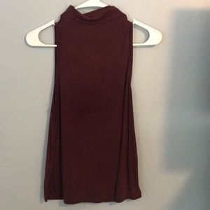 maroon tank top